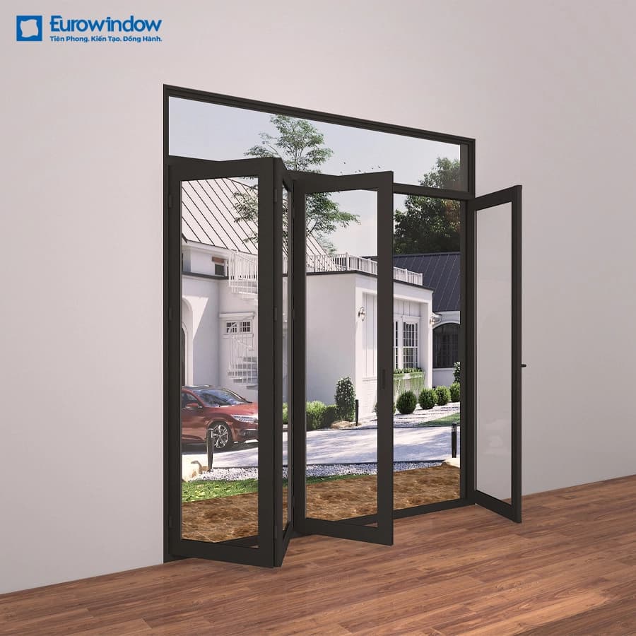 Eurowindow CỬA ĐI NHÔM 4 CÁNH XẾP TRƯỢT chính hãng