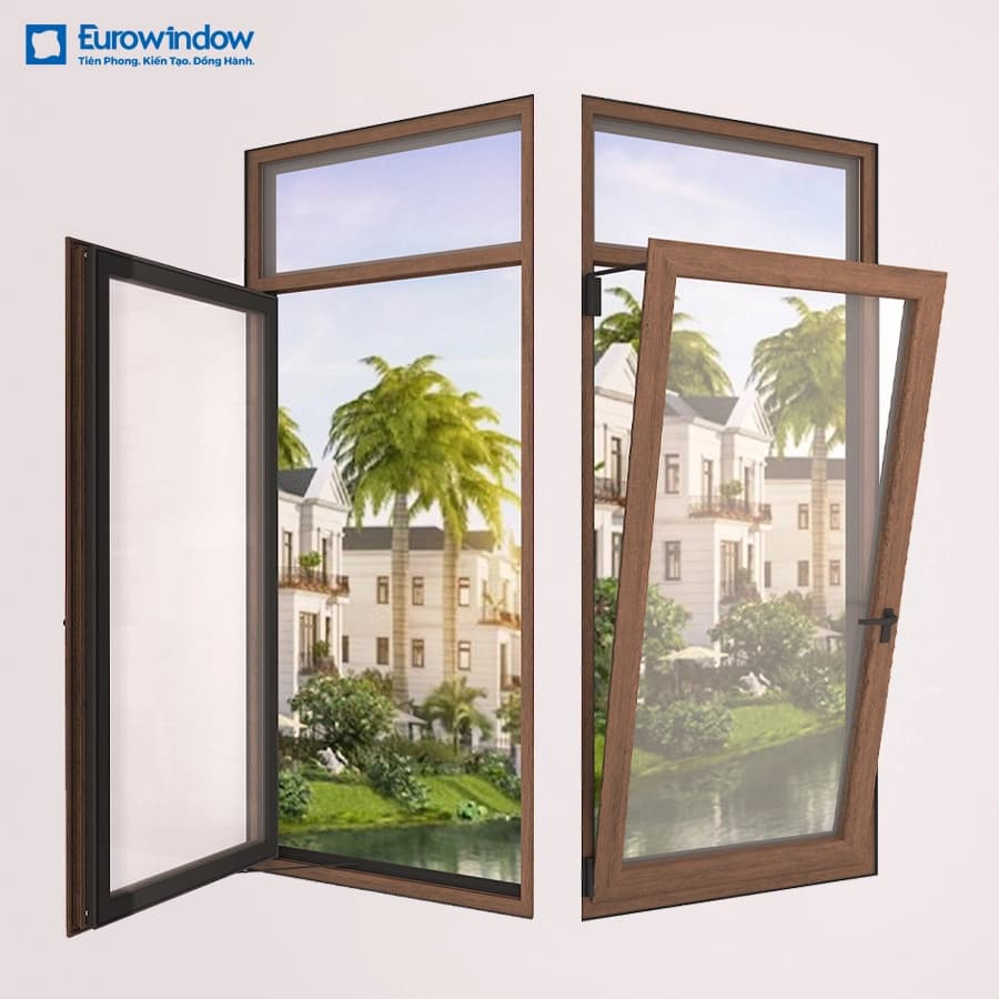 Eurowindow CỬA SỔ NHÔM MỞ QUAY LẬT TRONG chính hãng
