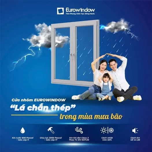 Cửa Nhôm Cao Cấp Eurowindow - Lá Chắn An Toàn Vượt Trội Mùa Mưa Bão