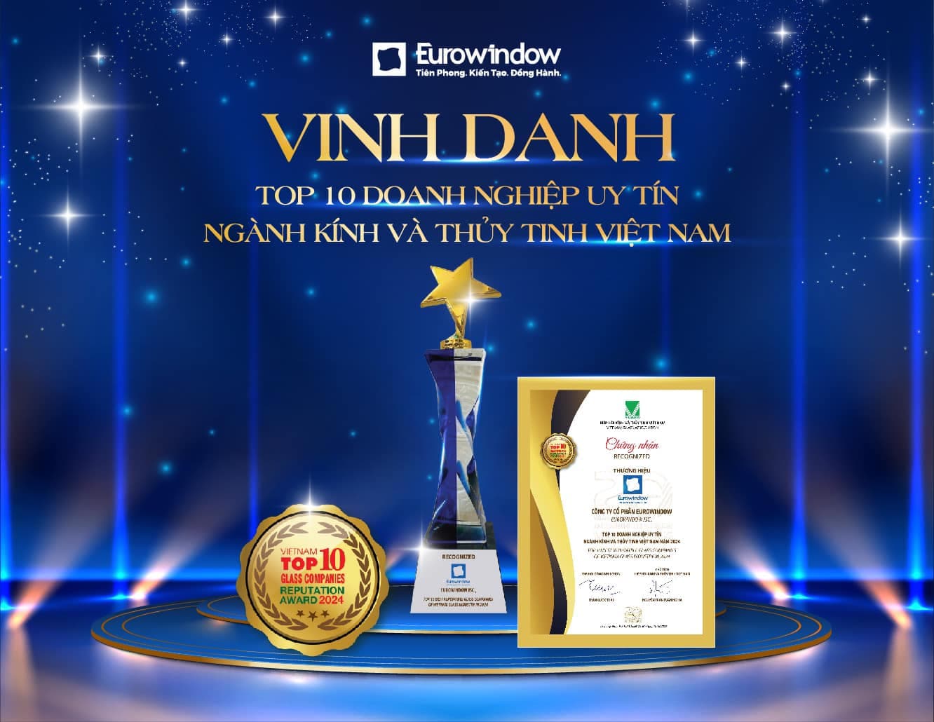 Eurowindow Được Vinh Danh Top 10 Doanh Nghiệp Uy Tín Ngành Kính Và Thủy Tinh Việt Nam